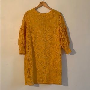Yellow lace dress